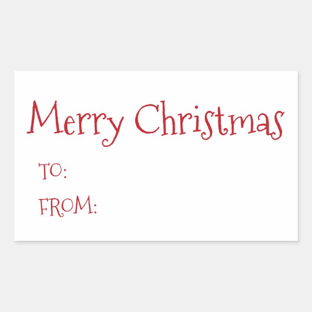Sticker Rectangulaire Noël rouge blanc à partir de blanc mignon (Devant)