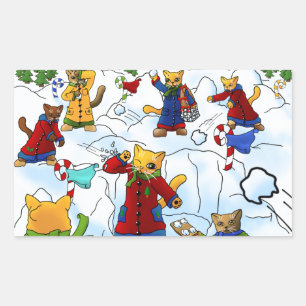 Sticker Rectangulaire Noël Snowball Fats