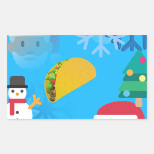 Sticker Rectangulaire noël taco emoji