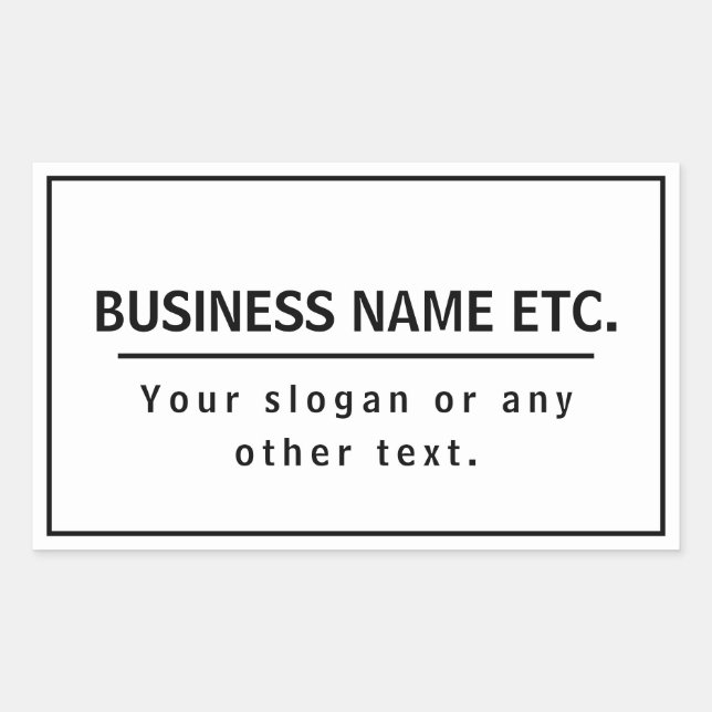 Sticker Rectangulaire Noir & Blanc Multi-Usage (Devant)