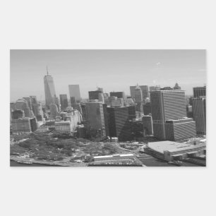 Sticker Rectangulaire Noir blanc New York City Skyline