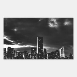 Sticker Rectangulaire Noir et blanc New York City