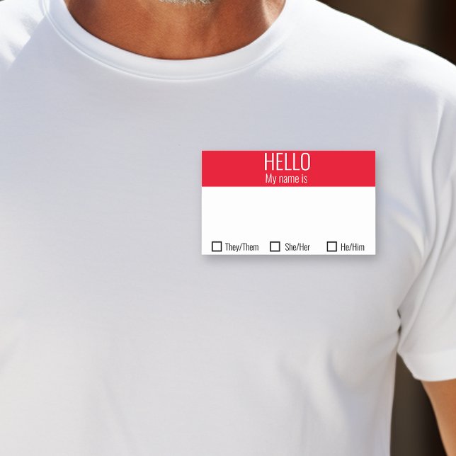 Sticker Rectangulaire Nom Balise Badge Incluant Pronoun Choice (Créateur téléchargé)