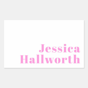 Sticker Rectangulaire Nom commercial modifiable moderne ou prénom et pré