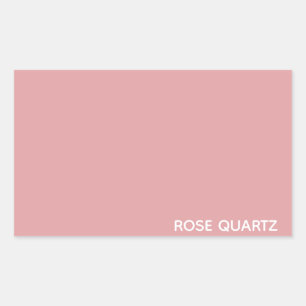 Sticker Rectangulaire Nom de couleur rose quartz rose