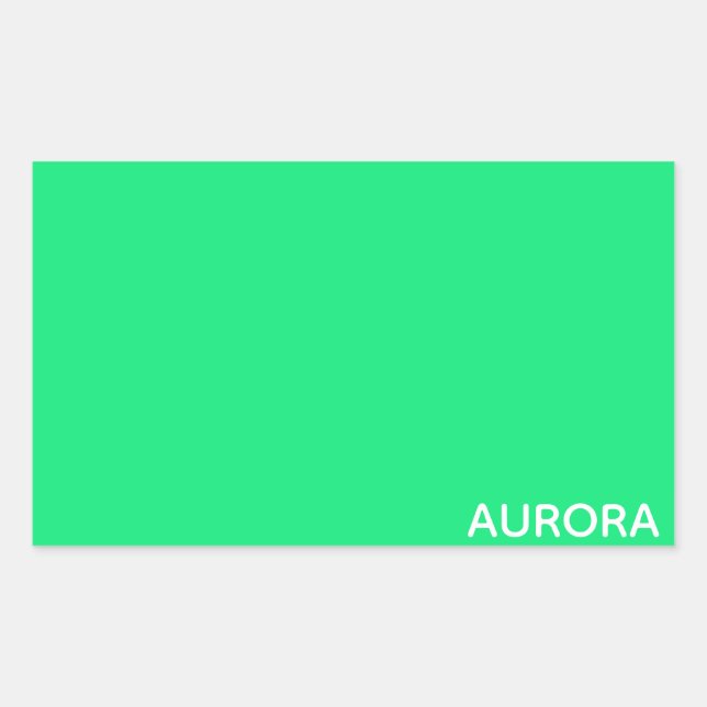 Sticker Rectangulaire Nom de couleur verte Aurora (Devant)