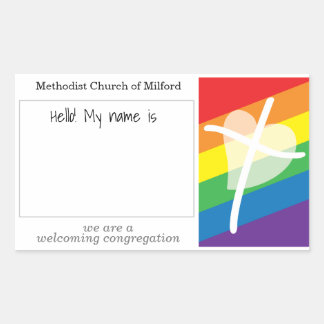 Sticker Rectangulaire Nom de l'église d'accueil Balise Affirmant le nom