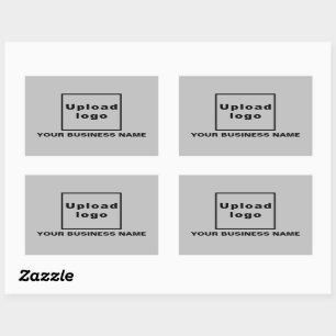 Sticker Rectangulaire Nom de l'entreprise et logo sur l'autocollant rect