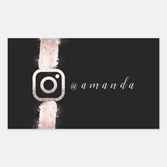 Sticker Rectangulaire Nom de maquillage simple et moderne Logo Instagra (Devant)