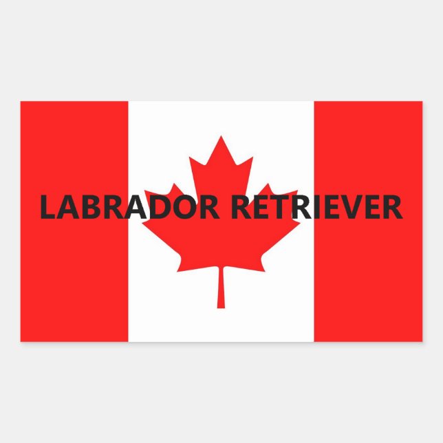 Sticker Rectangulaire Nom du Labrador Retriever sur le drapeau (Devant)