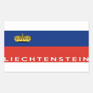 Sticker Rectangulaire nom du texte du drapeau du pays du liechtenstein