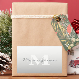 Sticker Rectangulaire Nom en écriture cursive ou autre texte avec monogr