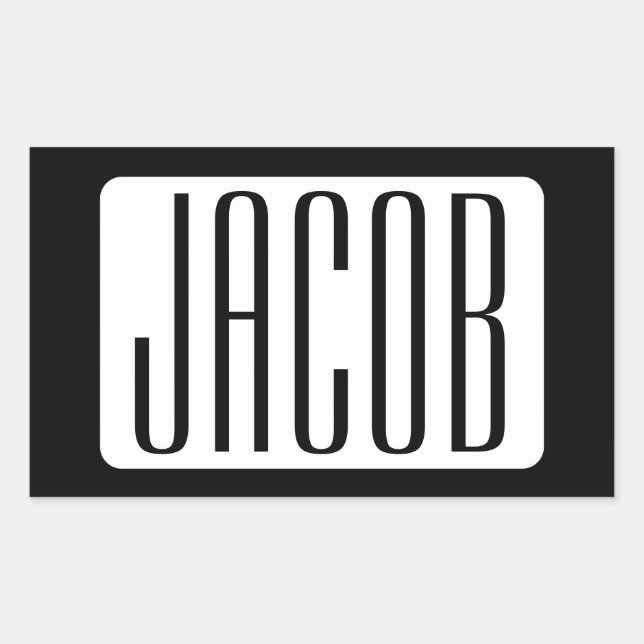 Sticker Rectangulaire Nom moderne ou nom de marque modifiable pour l'ent (Devant)