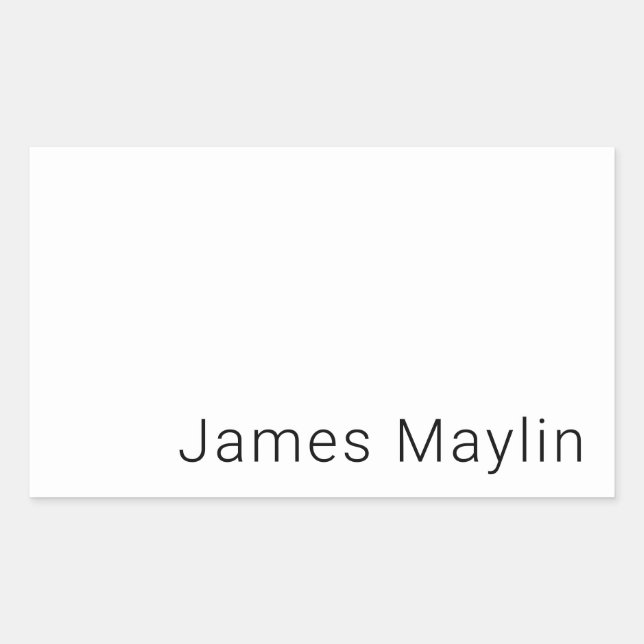 Sticker Rectangulaire Nom modifiable minimal simple ou autre texte (Devant)