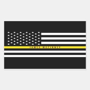 Sticker Rectangulaire Nom personnalisé des répartiteurs de ligne jaune m