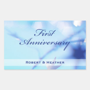 Sticker Rectangulaire Nom personnalisé, Étincelle du premier Mariage