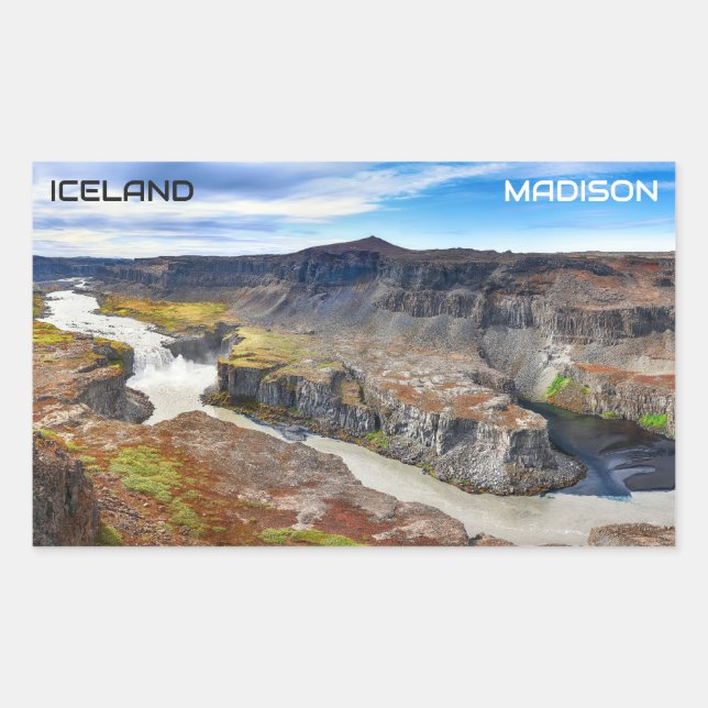 Sticker Rectangulaire Nom personnalisé Islande (Devant)