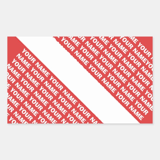 Sticker Rectangulaire NOM PERSONNALISÉ MONOGRAM Scuba Diving SYMBOL Drap (Devant)