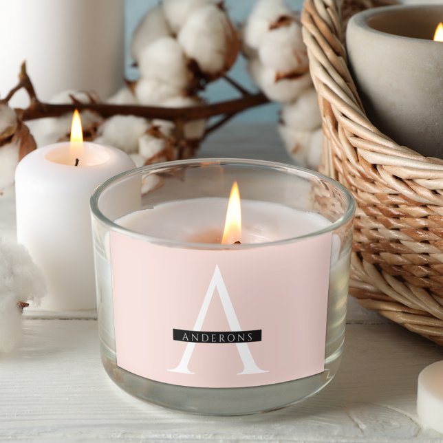 Sticker Rectangulaire Nom personnel minimaliste Pastel Pink (Créateur téléchargé)