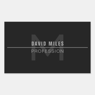 Sticker Rectangulaire Nom professionnel moderne Dark Grey