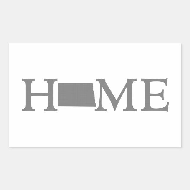 Sticker Rectangulaire North Dakota Home State Word Art (Devant)