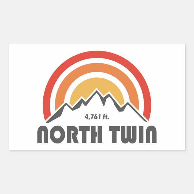 Sticker Rectangulaire North Twin Mountain New Hampshire (Devant)