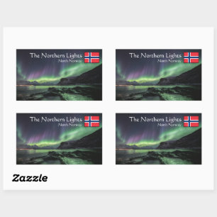 Sticker Rectangulaire Northern Lights Norvège