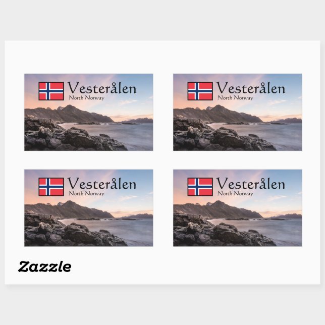 Sticker Rectangulaire Norvège (Feuille)