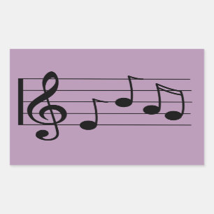 Sticker Rectangulaire Notation musicale clé tréble et personnel