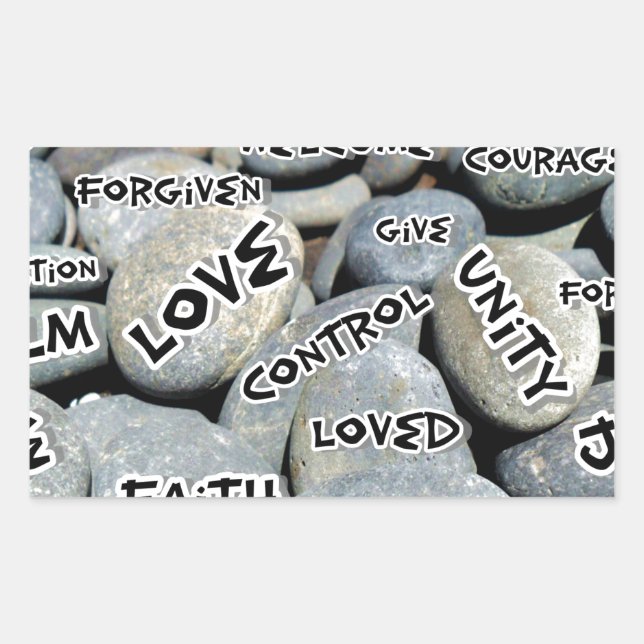 Sticker Rectangulaire Notes, Amour_ (Devant)