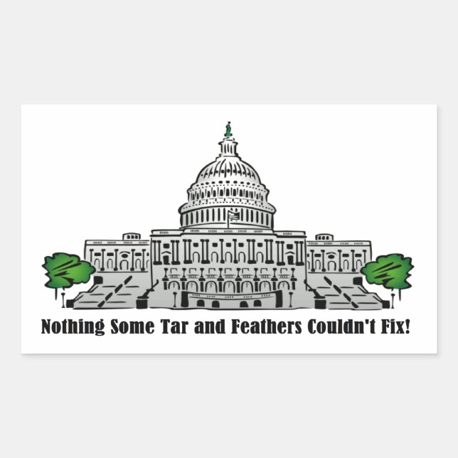 Sticker Rectangulaire Nothing some Tar and Feathers Couldn't (Devant)