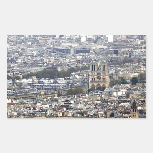 Sticker Rectangulaire Notre Dame Paris France (Devant)