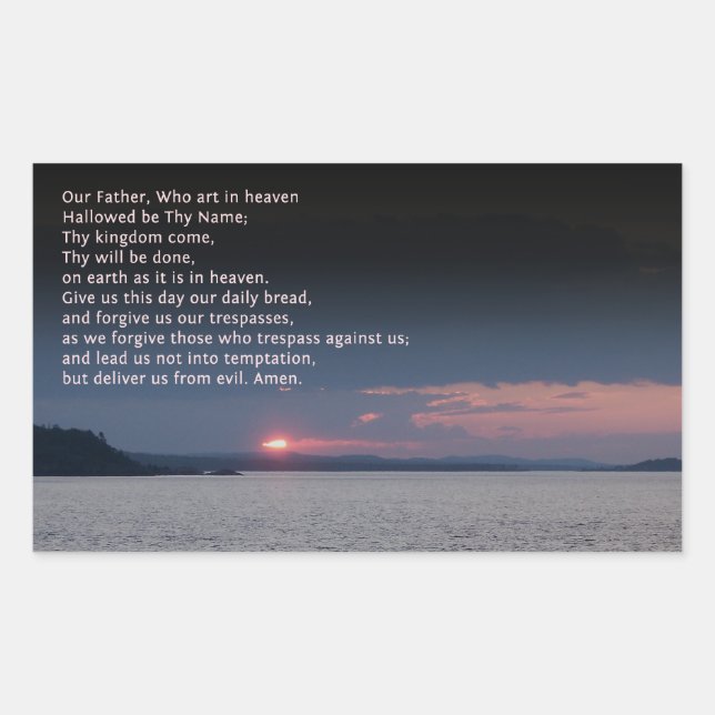Sticker Rectangulaire Notre Père Prière (Devant)