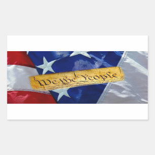 Sticker Rectangulaire Nous Le Peuple Drapeau Américain