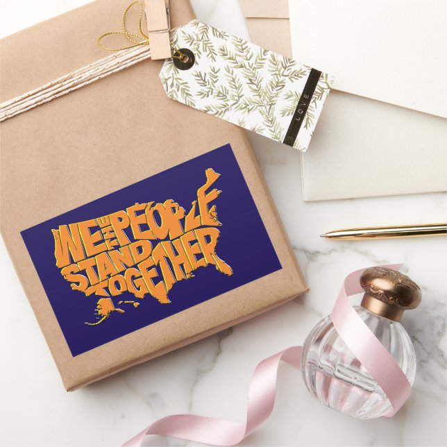 Sticker Rectangulaire Nous, le peuple, nous unissons (Cadeaux)