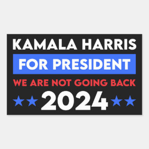 Sticker Rectangulaire Nous ne revenons pas en arrière Kamala Harris Prés