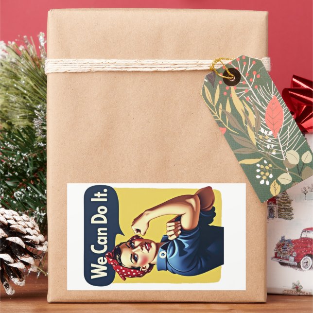 Sticker Rectangulaire Nous Pouvons Le Faire | Feminisme célèbre (vacances)