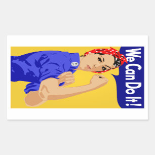 Sticker Rectangulaire Nous pouvons le faire ! Rosie la riveteuse Affiche