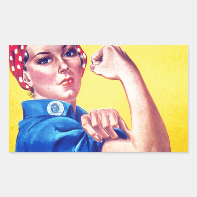 Sticker Rectangulaire Nous pouvons le faire Rosie le Riveter (Devant)