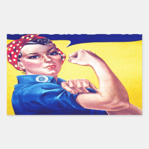 Sticker Rectangulaire Nous pouvons le faire Rosie le Riveter
