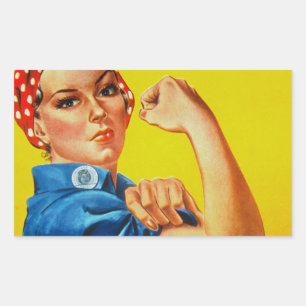 Sticker Rectangulaire Nous pouvons le faire Rosie le Riveter