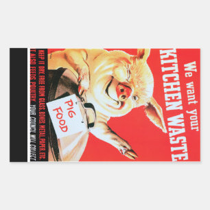 Sticker Rectangulaire Nous Voulons Vos Déchets De Cuisine