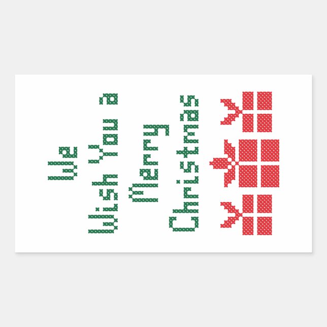 Sticker Rectangulaire Nous vous souhaitons un joyeux Noël (Devant)