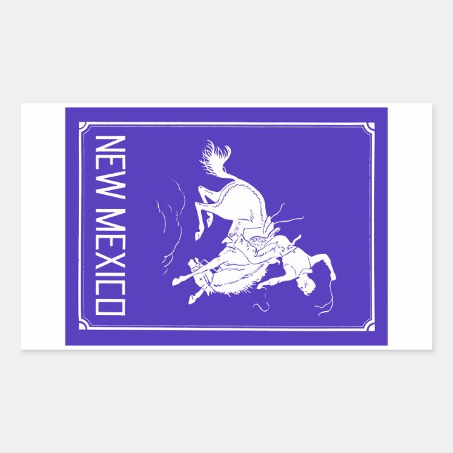 Sticker Rectangulaire Nouveau-Mexique vintage (Devant)