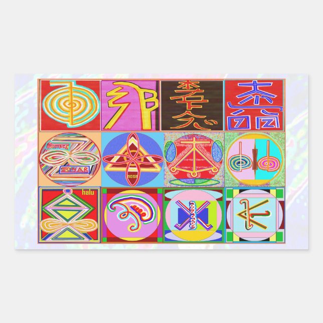 Sticker Rectangulaire NOVINO ReikiHealing in KARUNA Reiki Symboles (Devant)