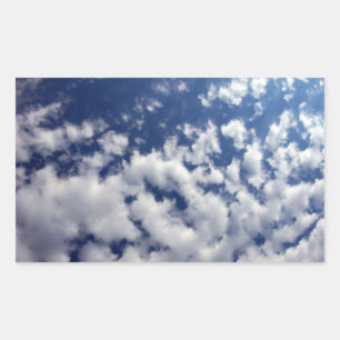 Sticker Rectangulaire Nuages Puffy Sur Ciel Bleu