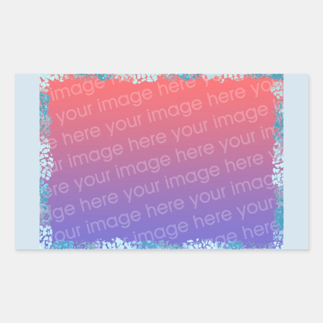 Sticker Rectangulaire Nuances de points bleus, étincelles Ajouter des au (Devant)