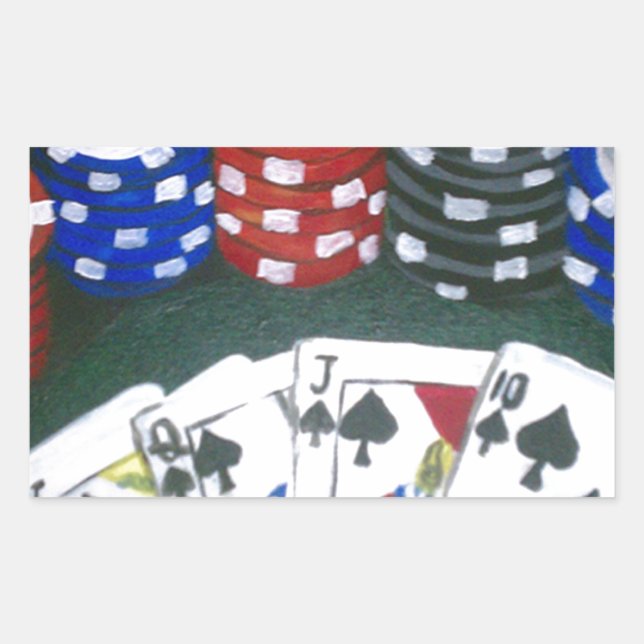 Sticker Rectangulaire Nuit de poker (Devant)