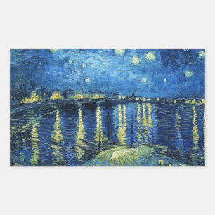 Sticker Rectangulaire Nuit étoilée au-dessus du Rhône Vincent van Gogh
