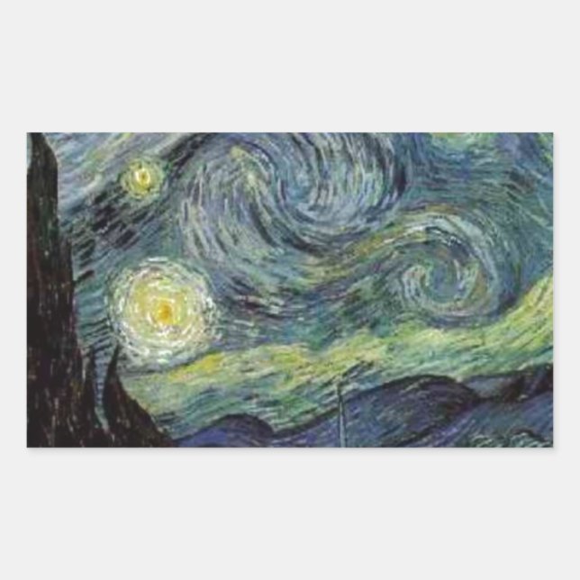 Sticker Rectangulaire Nuit étoilée - van Gogh (Devant)